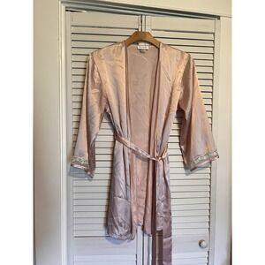 JONES NEW YORK Women's Size Large L / XL Robe Satin Short Length‎ Light Pink